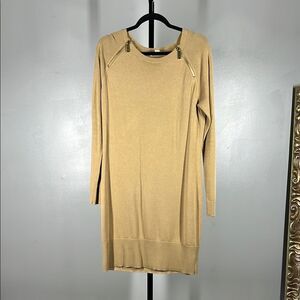 Michael Kors Tan Raglan Sleeve Sweater Dress